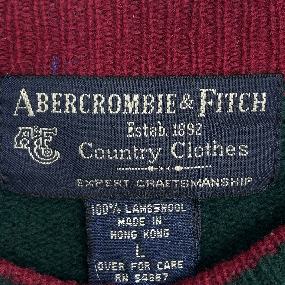 Vintage Abercrombie & Fitch Wool Sweater Large Holiday‎ Y2k Indie Preppy Grandpa